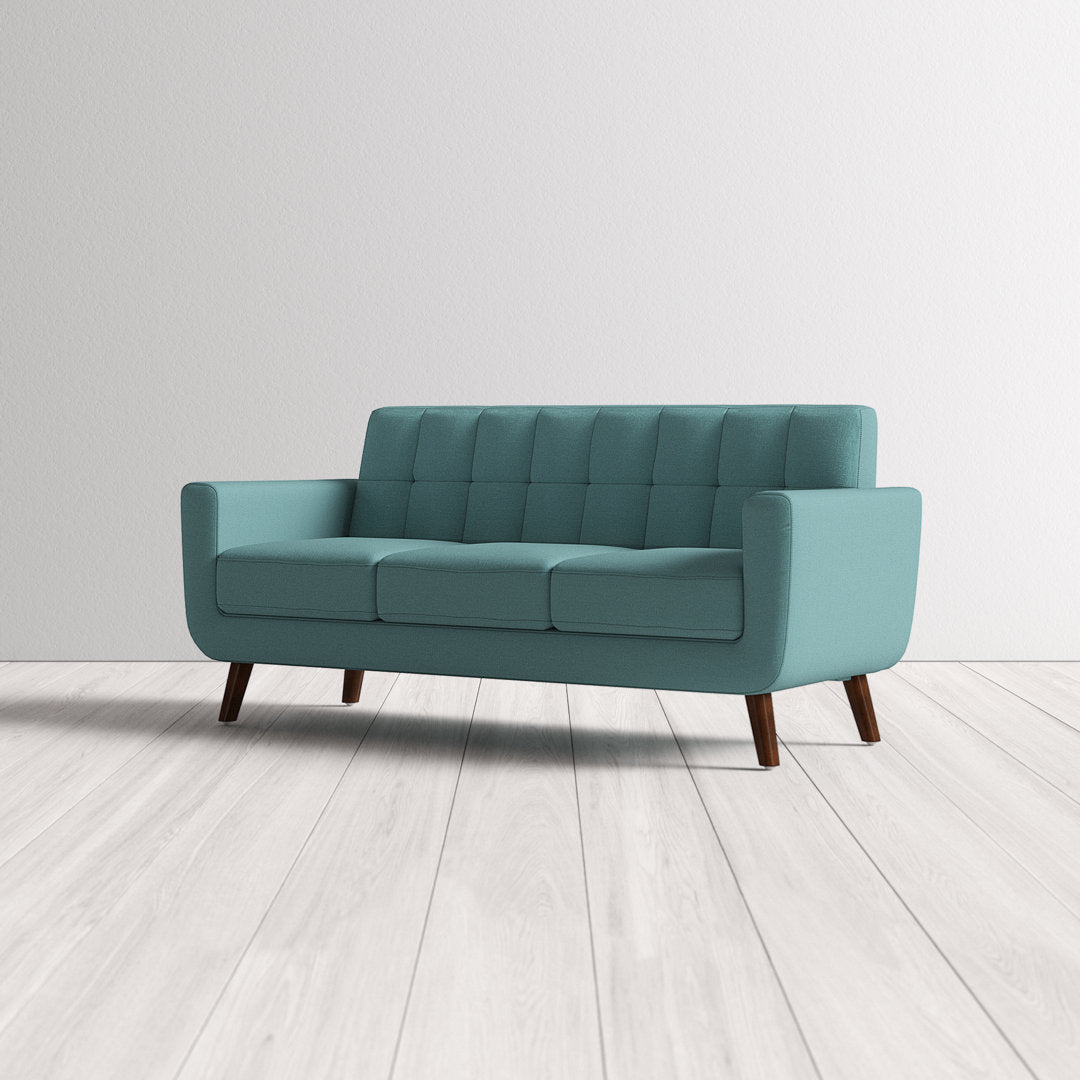 Zohaib 70.5" Square Arm Sofa George Oliver Fabric: Linen Blend Eton Blue