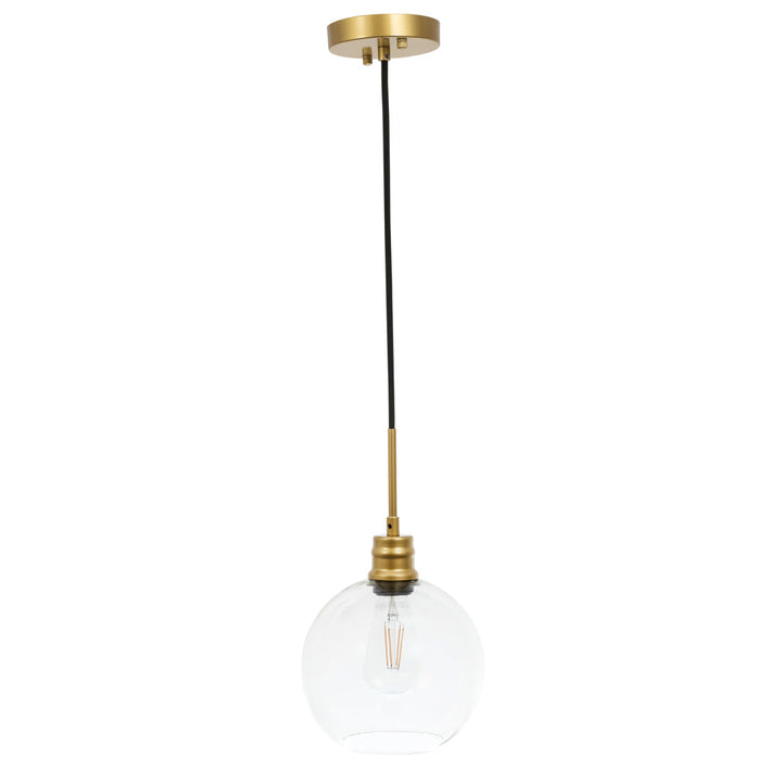 Hammel 1 - Light Single Globe Pendant Wade Logan® Size: 10" H x 8" W x 8" D Finish: Brass