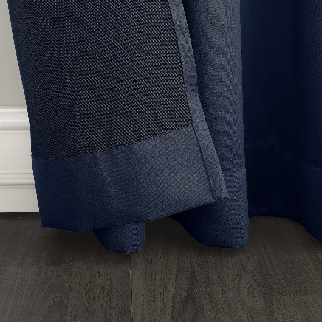Wayfair Basics Room Darkening Grommet Curtain Panel Wayfair Basics® Curtain Color: Navy Size per Panel: 40" W x 63" L