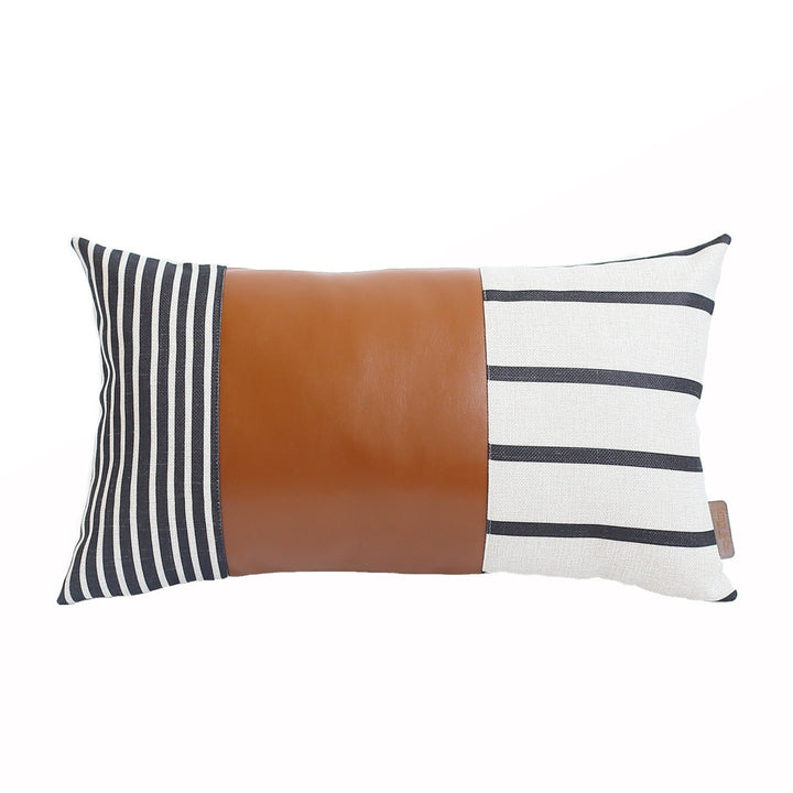 Decorative Faux Leather Pillowcase Decorative Geometric Square Pillow Cover Apolena Size: 12" x 20"