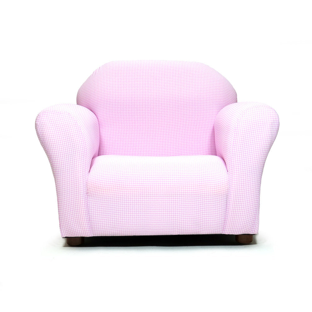 Weybridge Kid's Club Chair Gingham Pattern Gemma Violet Color: Pink