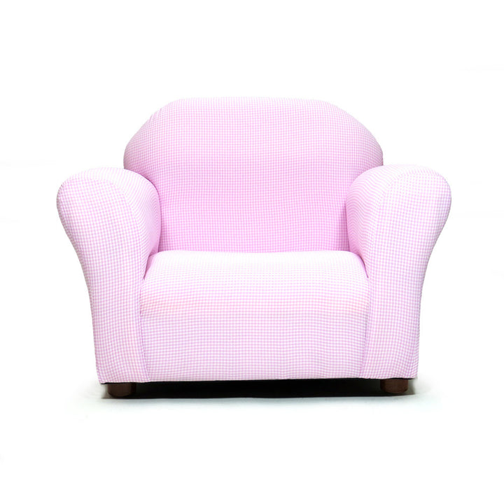 Weybridge Kid's Club Chair Gingham Pattern Gemma Violet Color: Pink