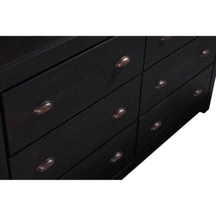 Montauk 6 Drawer Double Dresser Grain Wood Furniture Color: Farmhouse Black