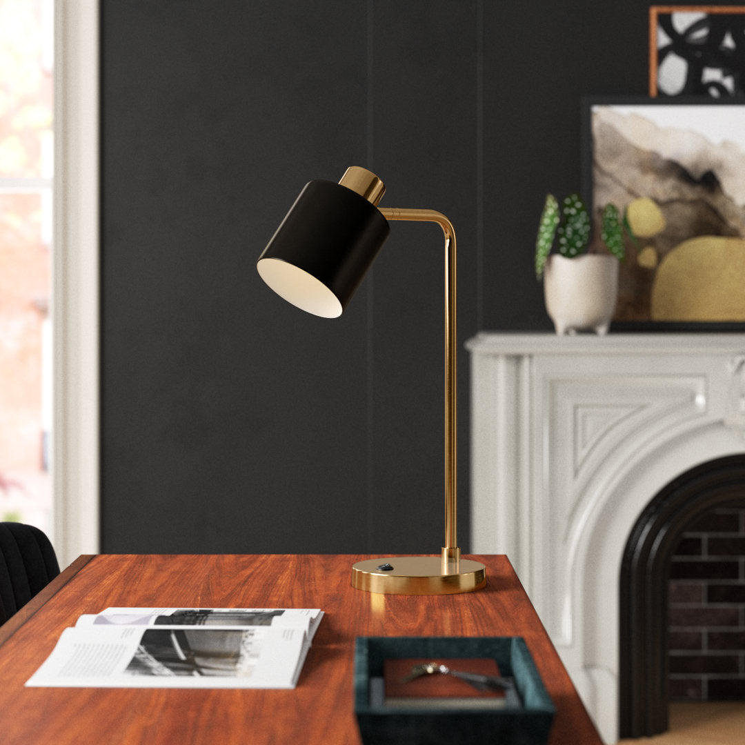 Khambrel 21" Desk Lamp Ivy Bronx Base Finish: Brass