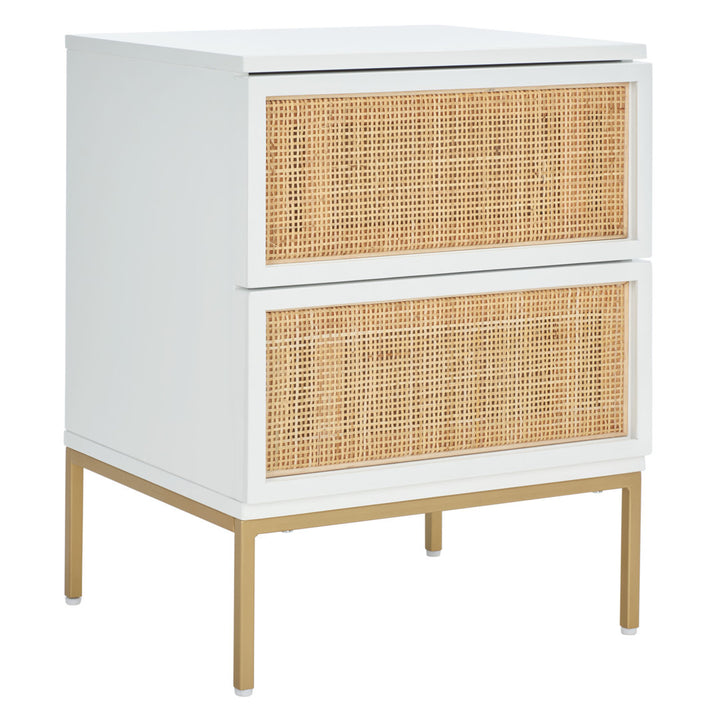 Prudhoe 2 Drawer Solid Wood Nightstand Sand & Stable™ Color: Gold/White