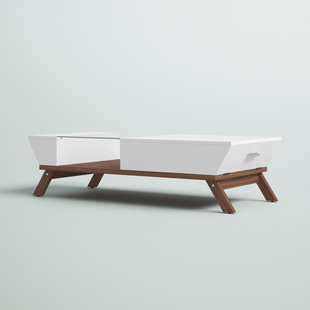 Soto 4 Legs Coffee Table with Storage Mercury Row® Color: White