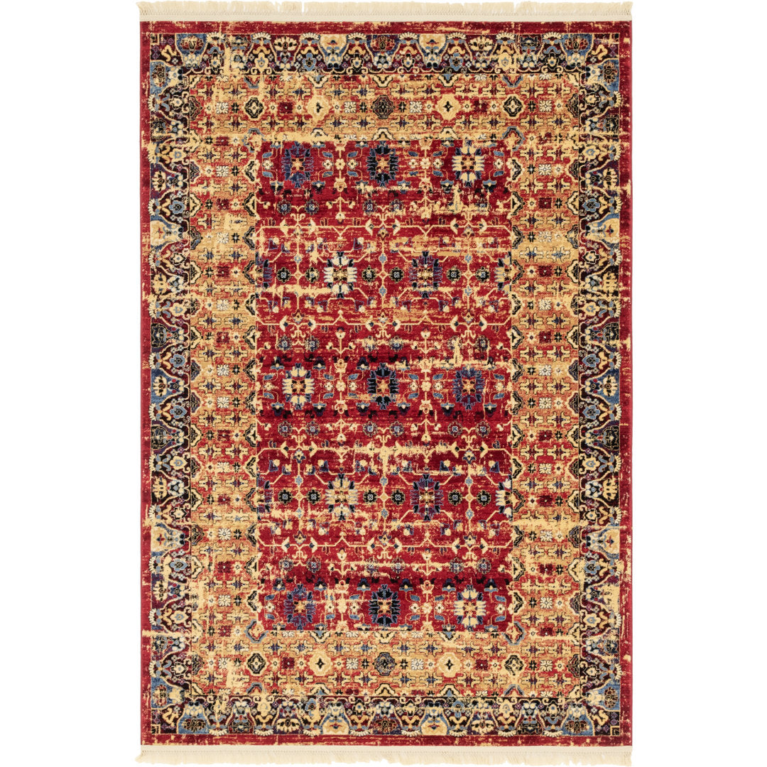 Angeliya Oriental Red Area Rug Lark Manor™ Rug Size: Rectangle 6' x 9'