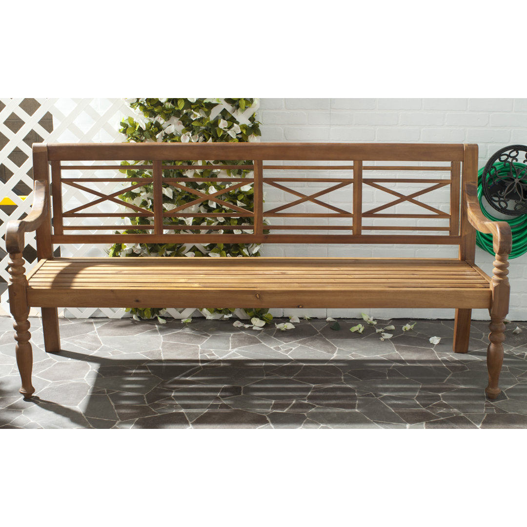 Paull Wooden Garden Bench Highland Dunes Color: Natural