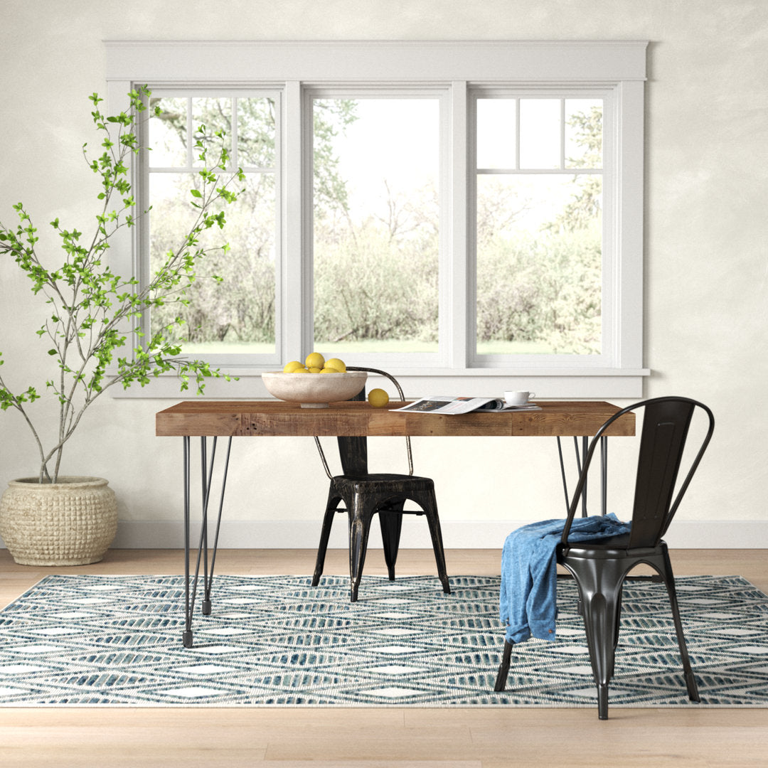 Libra Solid Wood Dining Table Birch Lane™ Table Top Color: Rustic Brown