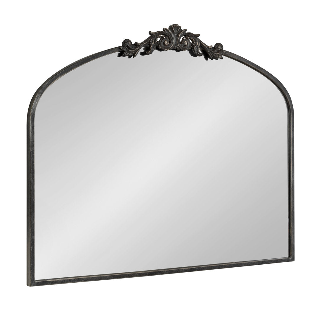 Anglo Arendahl Traditional Accent Mirror Fleur De Lis Living Size: 28.5" x 36" Finish: Black