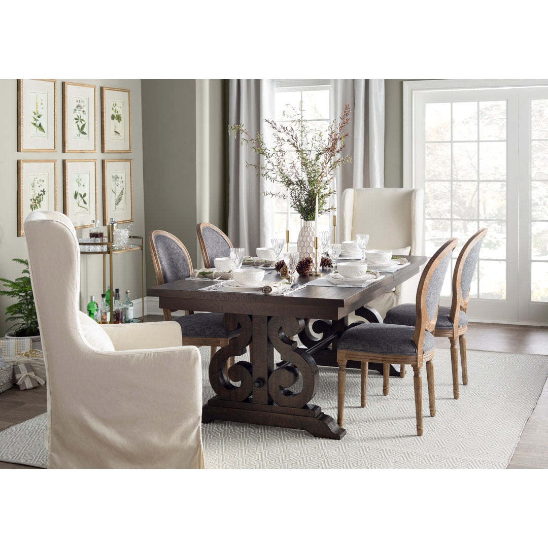 Kalysia 42'' Solid Wood Trestle Dining Table Canora Grey
