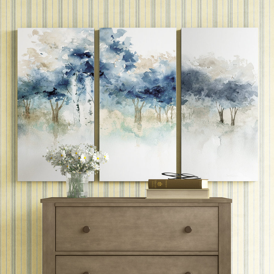 'Waters Edge I' - 3 Piece Wrapped Canvas Multi-Piece Image Print Andover Mills™ Overall Size: 32" H x 48" W