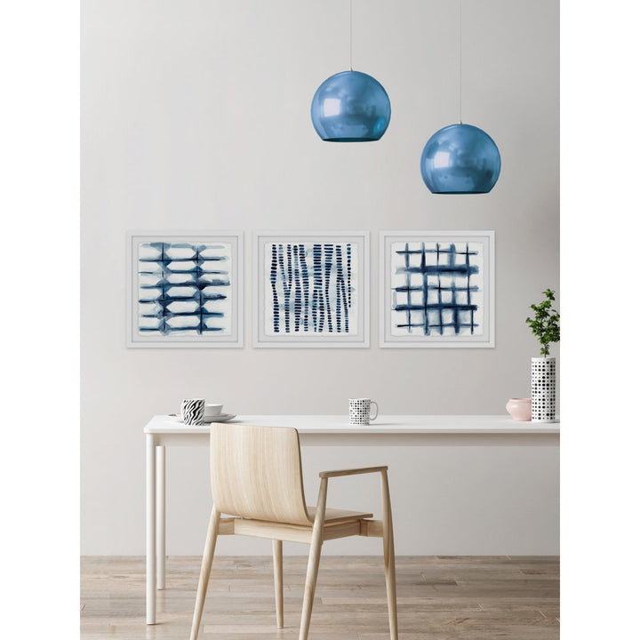 Indigo Study VII Triptych - 3 Piece Picture Frame Print Set Dakota Fields Size: 24" H x 24" W x 1.5" L