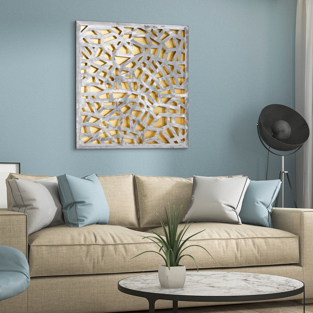 Enigma Abstract Metal Wall Décor Ivy Bronx Finish: Gold