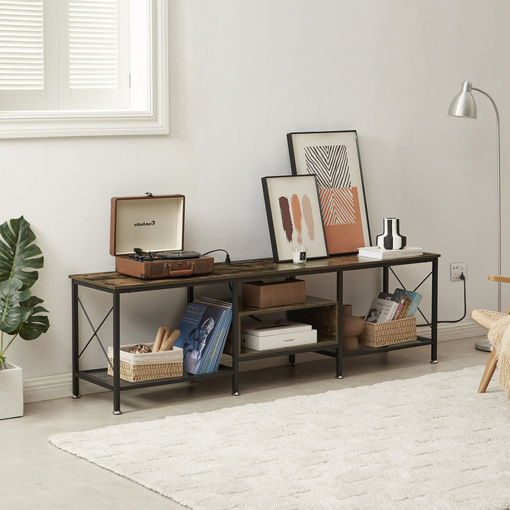 Pridgen TV Stand with Power Outlets, Entertainment Center Media Console with Charging Station Trent Austin Design® Color: Brown Overall Entertainment Center Width - Side to Side: 70
