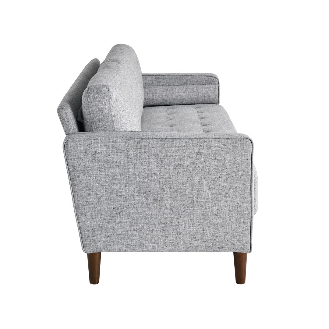 Garren 75.6'' Square Arm Tufted Sofa Mercury Row® Fabric: Gray Polyester