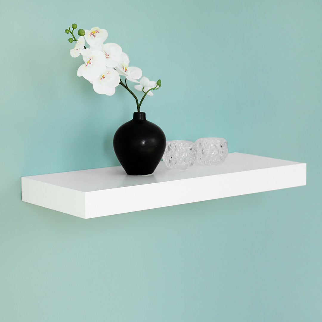 Himmelmann Floating Shelf Ebern Designs Size: 2" H x 59.5" W x 9.25" D Finish: White