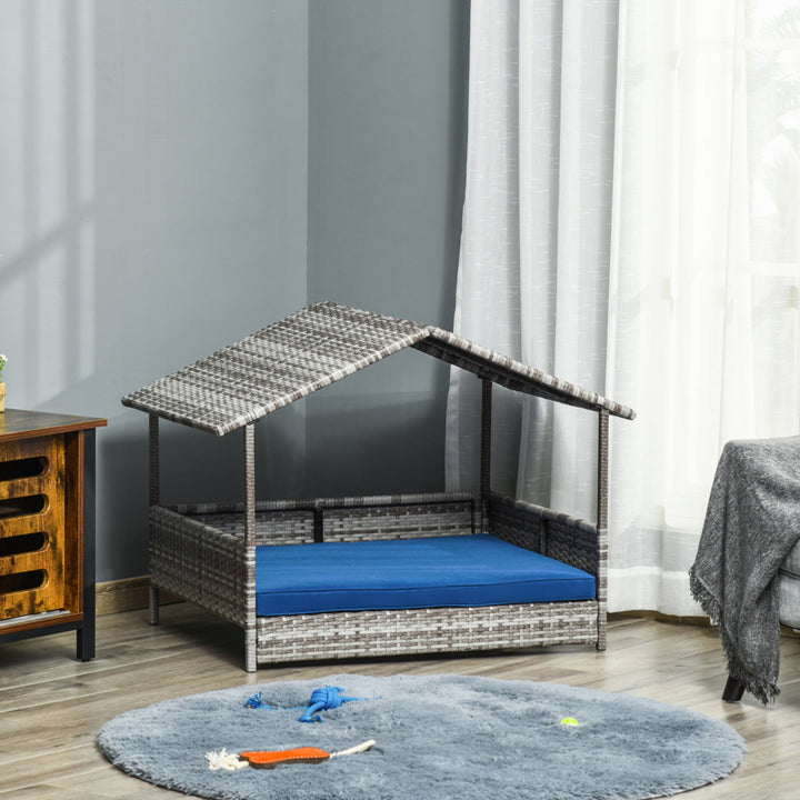 Lininger Wicker Dog House Three Posts™ Size: 28.5" H x 38.5" W x 27.25" D Finish: Gray