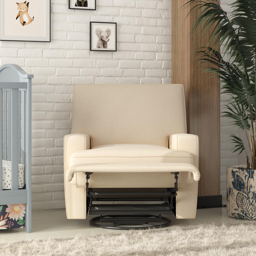 Abingdon Upholstered Swivel Reclining Glider Mack & Milo™ Upholstery Color: Beige Velvet