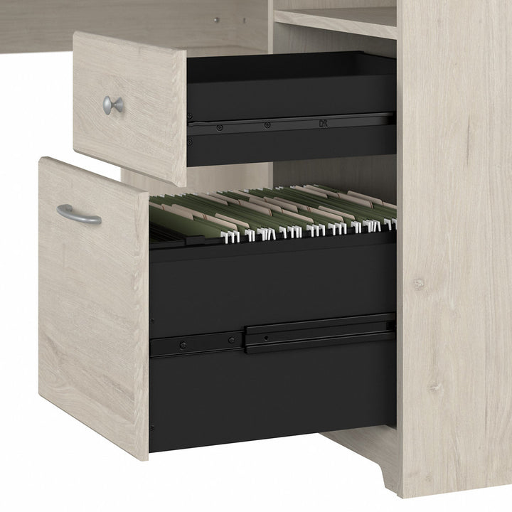 Shelonda L-Shape Executive Desk with Hutch Latitude Run® Color: Linen White Oak