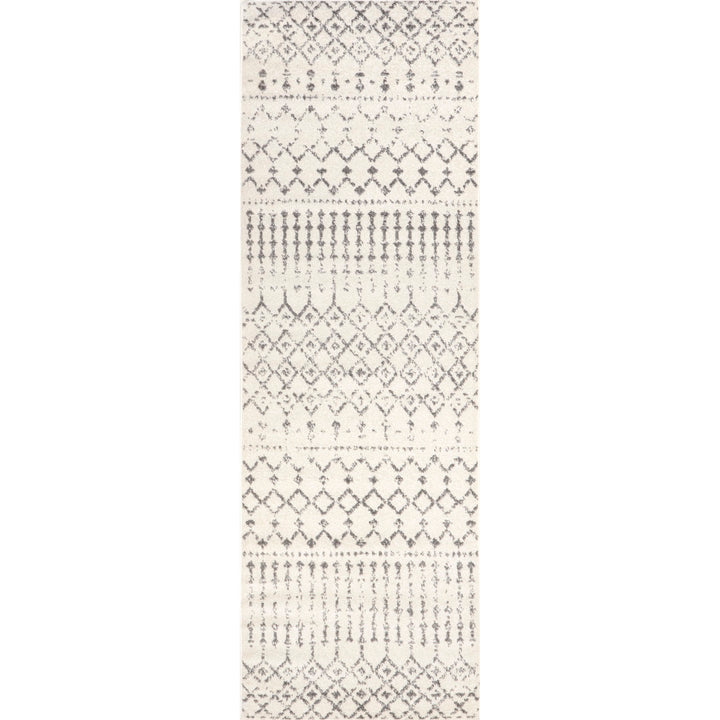 Giannini Geometric Moroccan Area Rug in Gray/ Off White Union Rustic Rug Size: Runner 2'8" x 12'