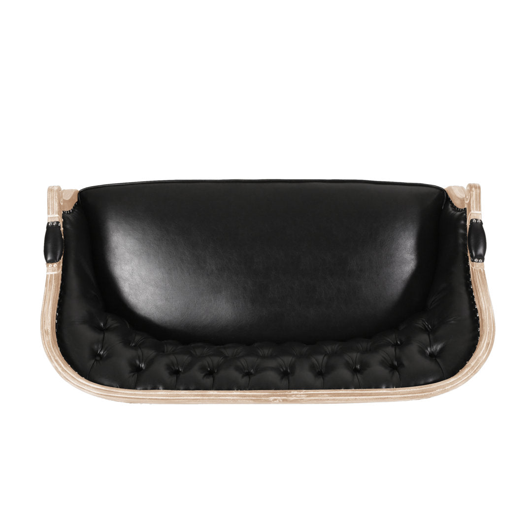 Atenea 49.5'' Upholstered & Birch Wood Loveseat August Grove® Upholstery Color: Midnight Black