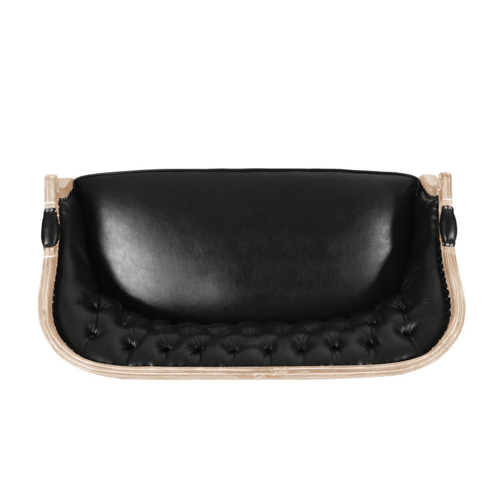 Atenea 49.5'' Upholstered & Birch Wood Loveseat August Grove® Upholstery Color: Midnight Black