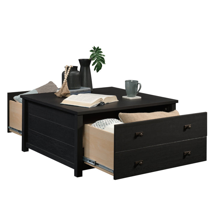Samons Coffee Table with Storage Andover Mills™ Table Top Color: Raven Oak, Table Base Color: Raven Oak