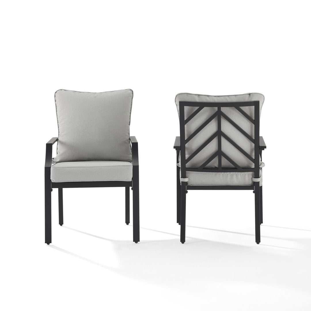 Tollstrup Patio Dining Armchair with Cushion (Set of 2) Wildon Home®