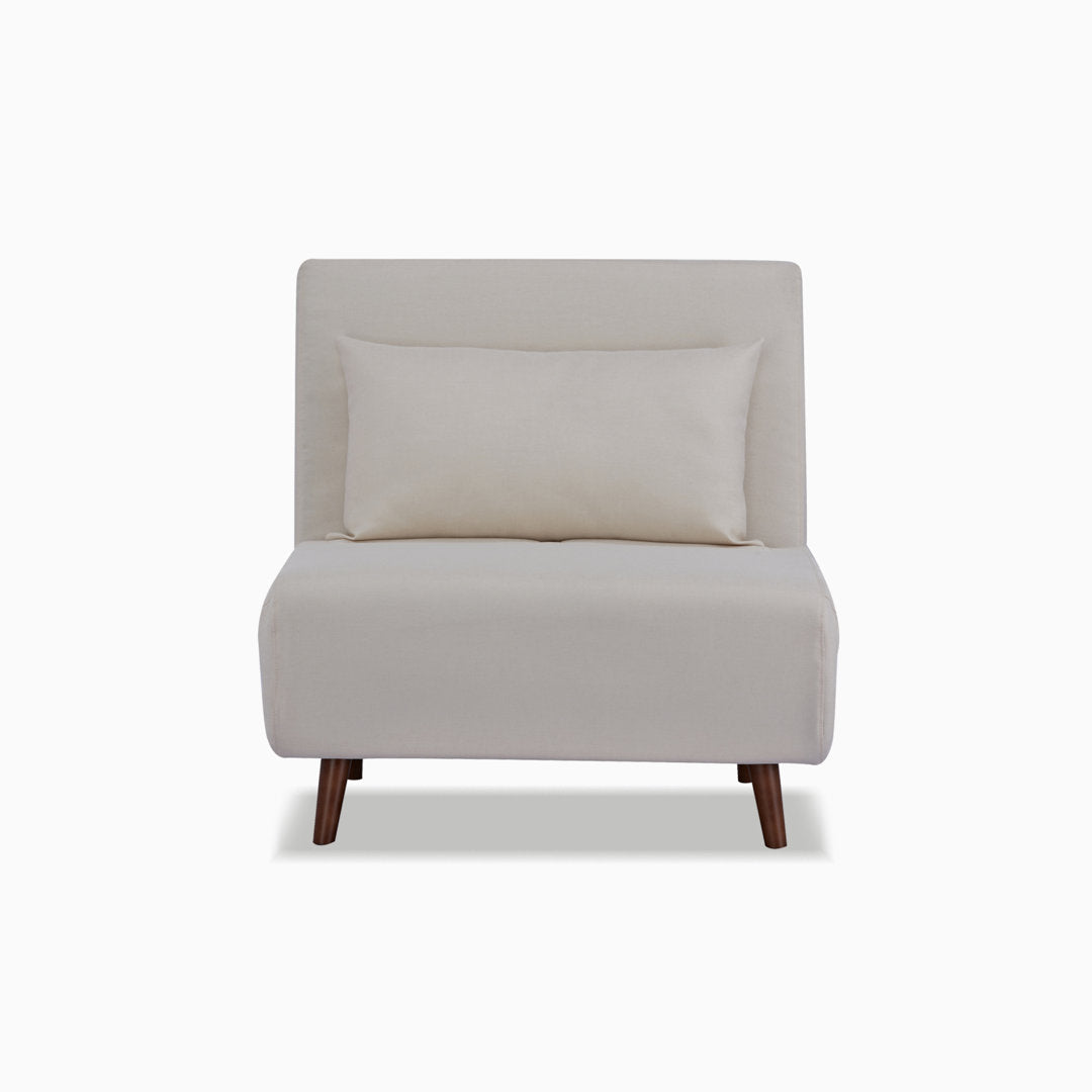 Jacquelyn 30.31" Wide Convertible Chair Mercury Row® Teen Leg Color: Coffee Fabric: Ivory Polyester