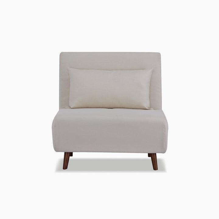 Jacquelyn 30.31" Wide Convertible Chair Mercury Row® Teen Leg Color: Coffee Fabric: Ivory Polyester