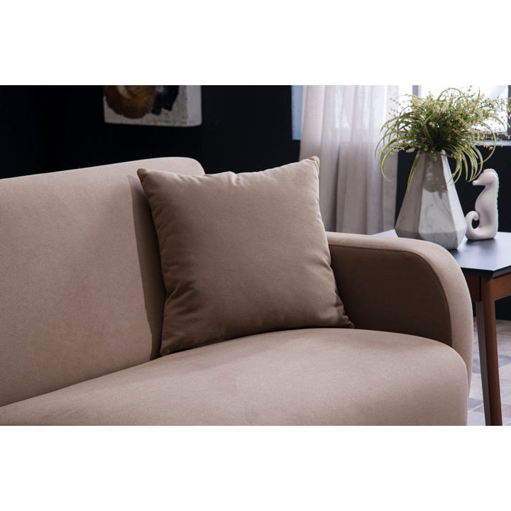 Lelana Twin 78.75 Polyester Tufted Sofa Brayden Studio® Fabric: Taupe