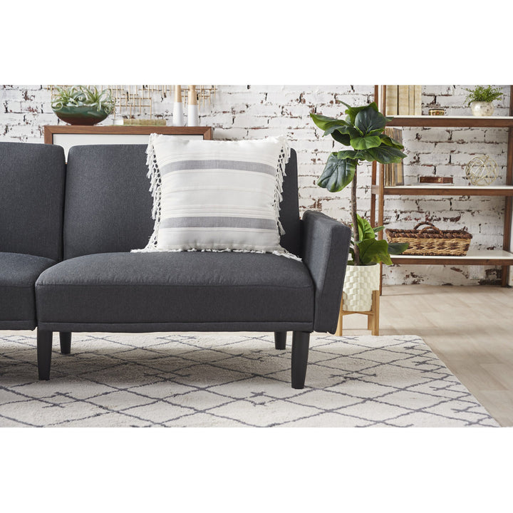 Nathan Striped Woven Square Throw Pillow C&F Home Color: Cement