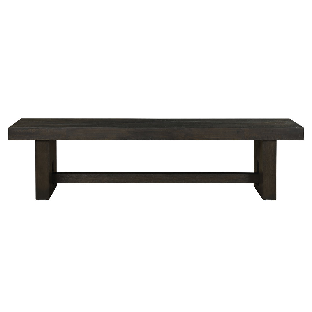 Hennig Bench in Distressed Walnut Gracie Oaks