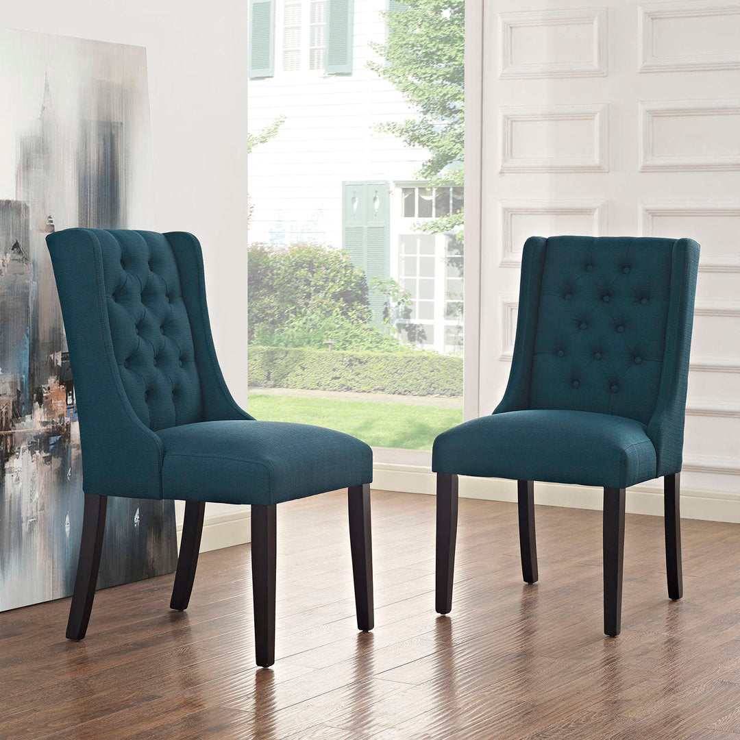Modway Baronet Button Tufted Fabric Dining Chair Modway Upholstery Color: Navy