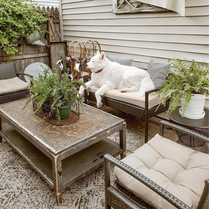 Ayvion Outdoor Seat Cushion Arlmont & Co. Cushion Color: Antique Beige Size: 59" W x 18" D