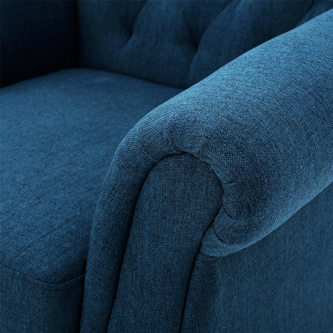 Losoto 91.44cm Wide Tufted Polyester Armchair Alcott Hill® Fabric: Navy Blue Fabric