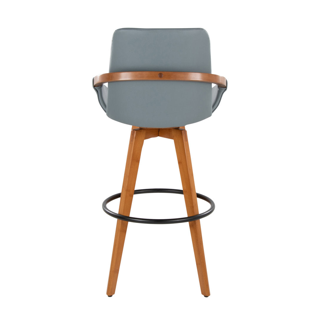 Whitacre Swivel Stool Wade Logan® Seat Height: Bar Stool (29" Seat Height), Upholstery: Gray Faux Leather