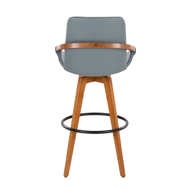 Whitacre Swivel Stool Wade Logan® Seat Height: Bar Stool (29" Seat Height), Upholstery: Gray Faux Leather