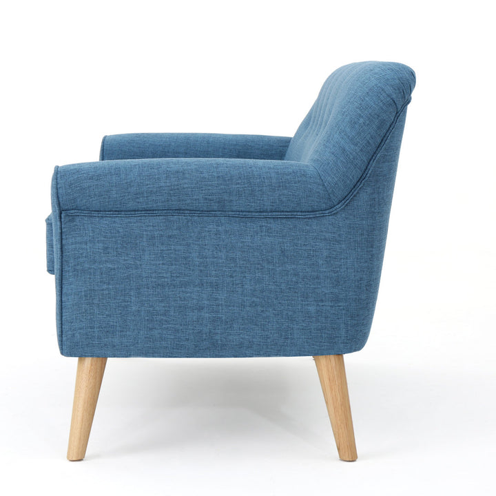 Deby 49.75" Flared Arm Loveseat George Oliver Upholstery Color: Muted Blue Polyester