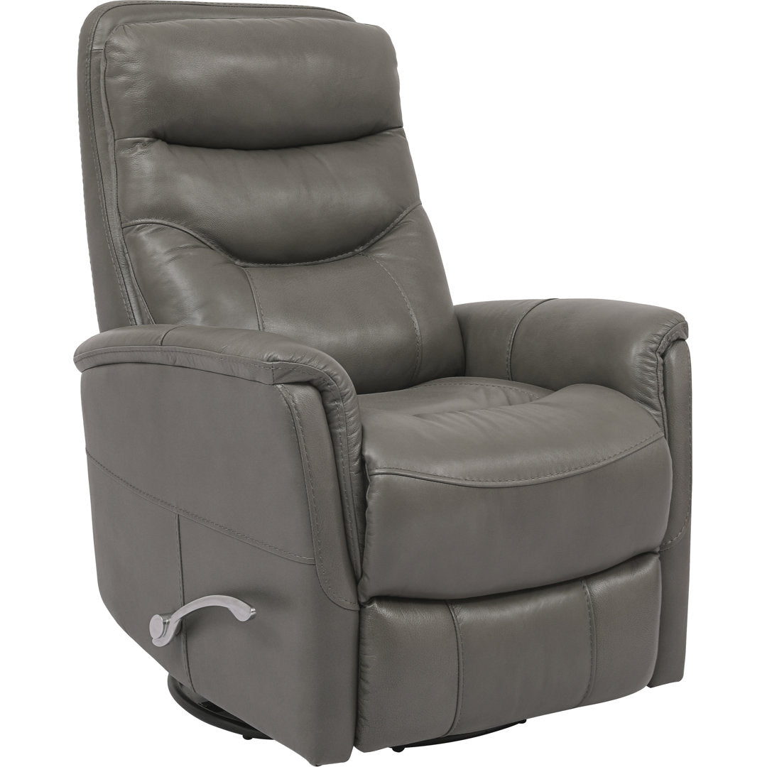 30" Top Grain Leather Manual Swivel Glider Recliner with Flared Arms Red Barrel Studio® Upholstery Color: Ice Genuine Leather