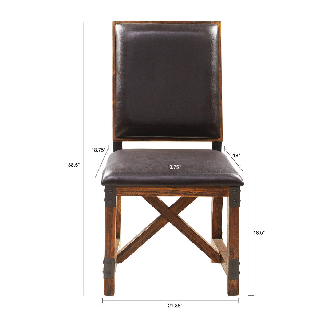 Lancaster Faux Leather Solid Wood Dining Chair Williston Forge