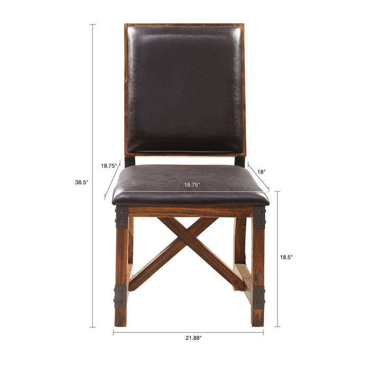 Lancaster Faux Leather Solid Wood Dining Chair Williston Forge