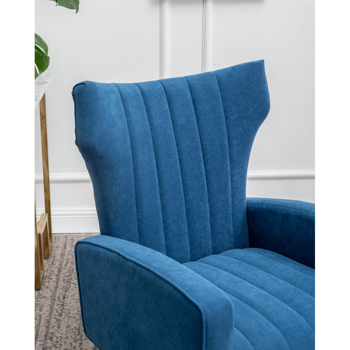 Floreal 27.5" Wide Velvet Wingback Chair Etta Avenue™ Fabric: Blue