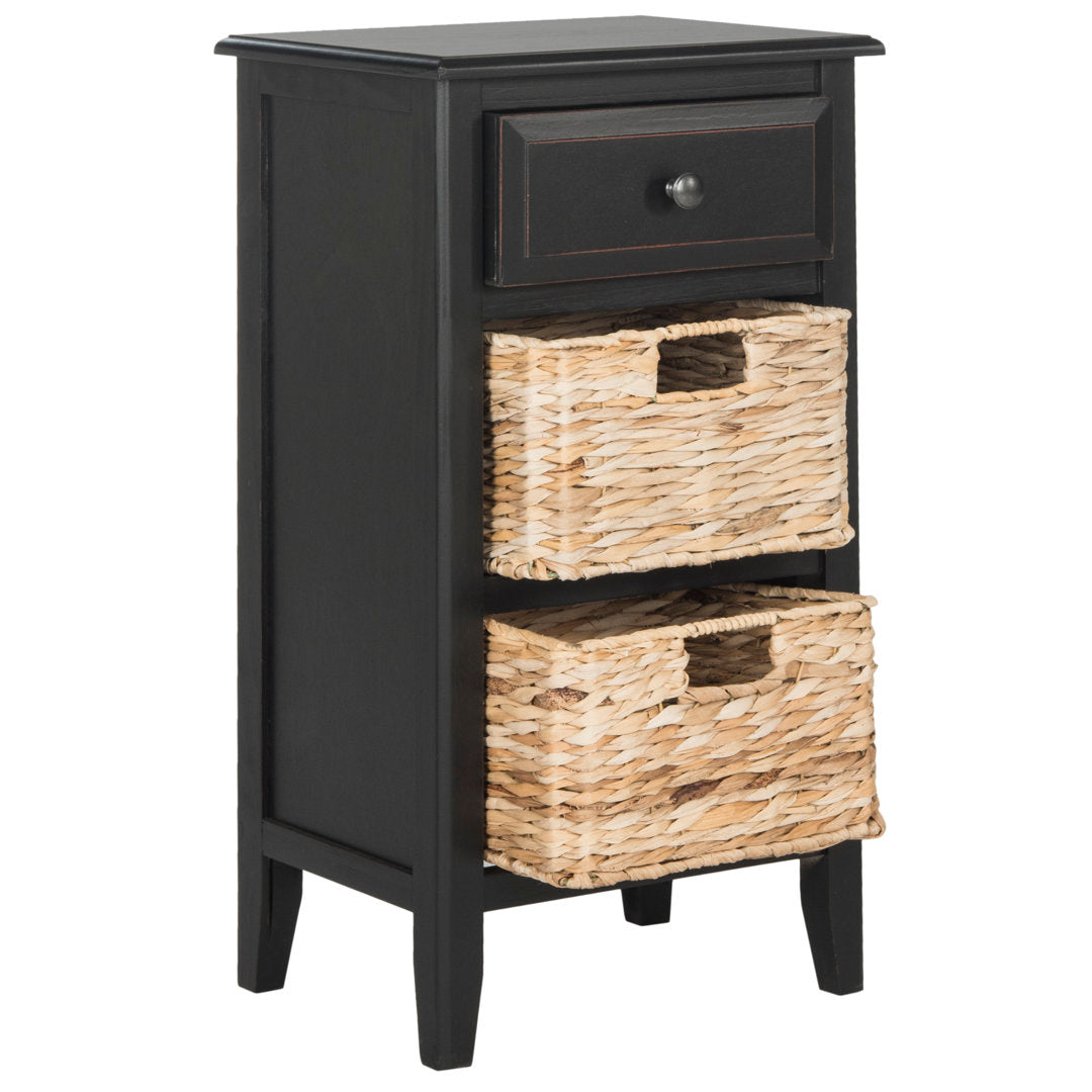 Santa Cruz End Table with Storage Breakwater Bay Color: Distressed Black