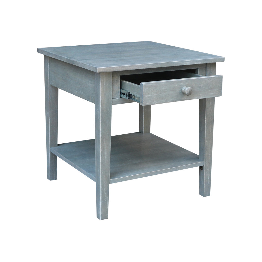 Tillar Solid Wood End Table with Storage Rosecliff Heights Color: Antique Gray