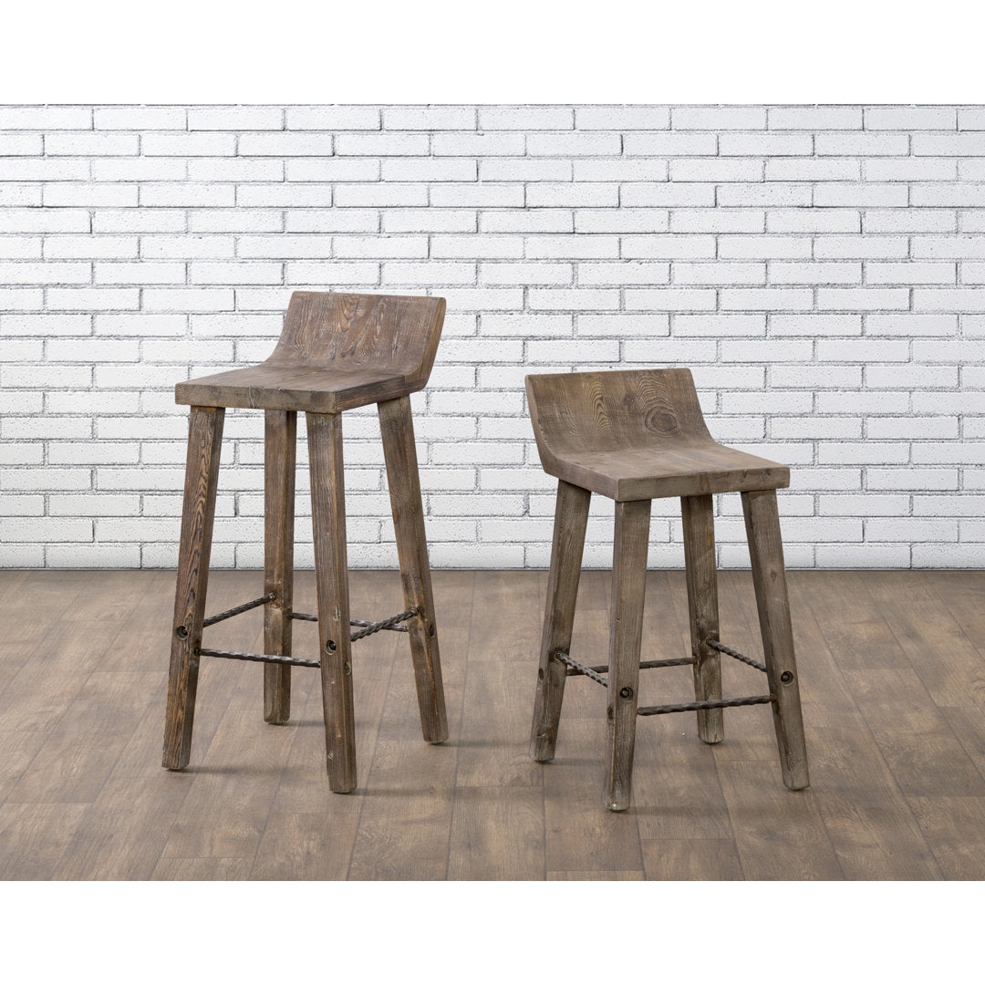 Carlson Solid Wood Stool Joss & Main Color: Rustic Brown Seat Height: Counter Stool (24" Seat Height)