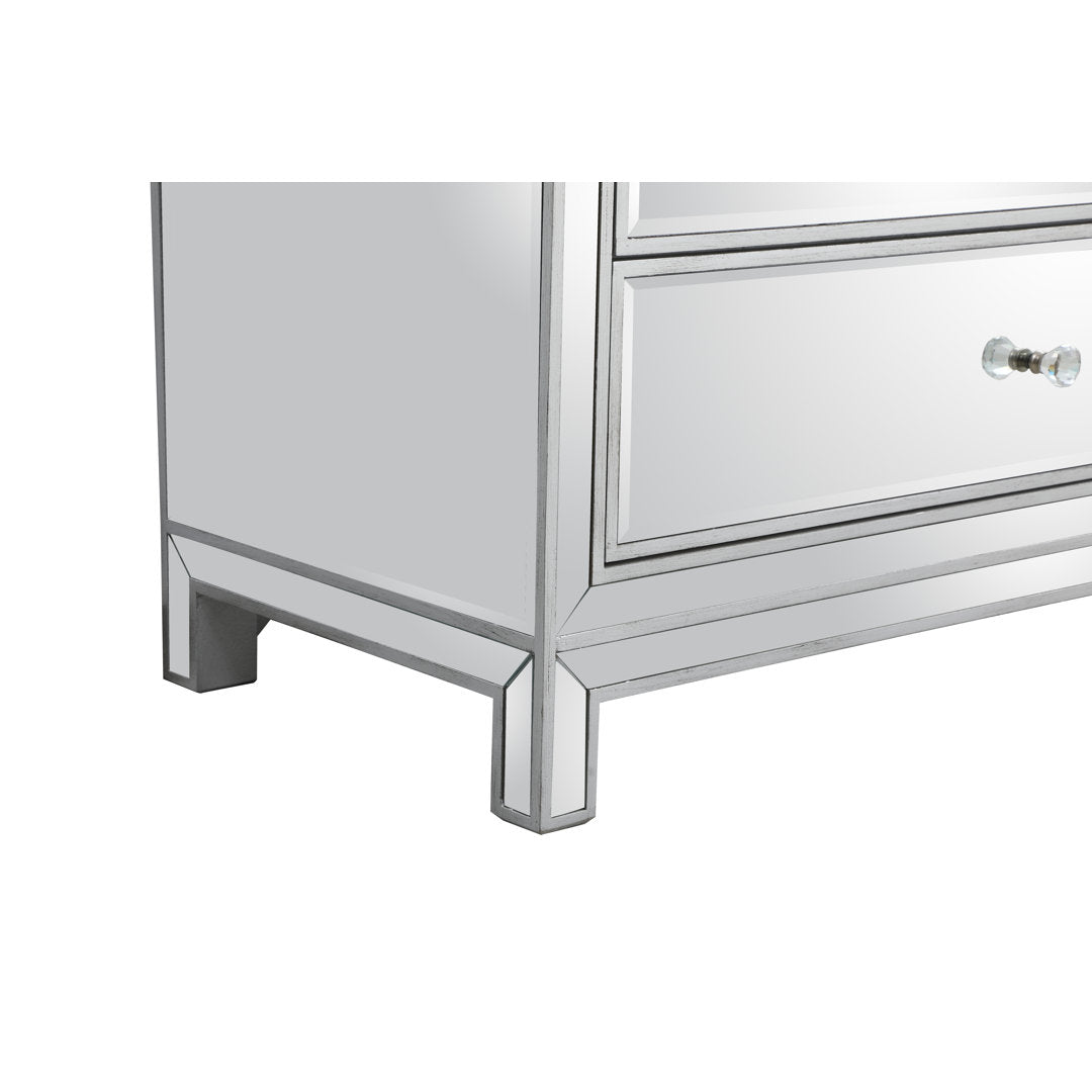 Rotella Mirrored 6 Drawer Double Dresser Everly Quinn Color: Silver