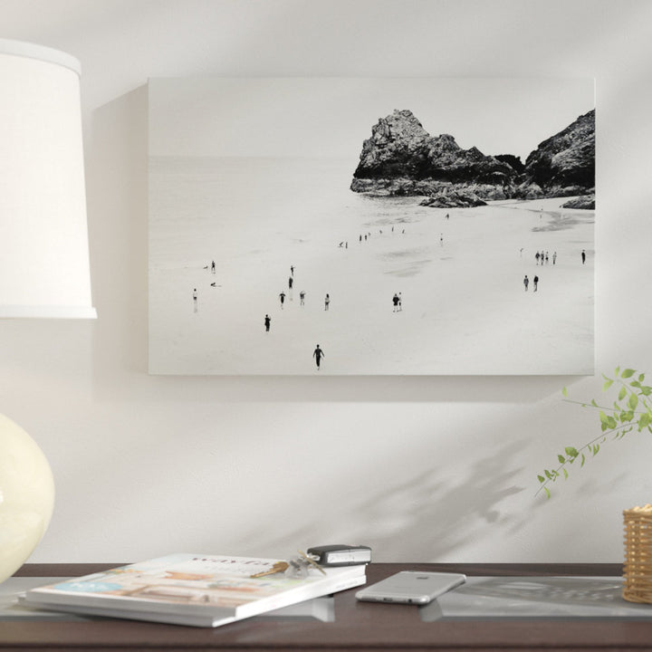 Cornwall Beach Life Photographic Print East Urban Home Size: 26" H x 40" W x 0.75" D Format: Wrapped Canvas