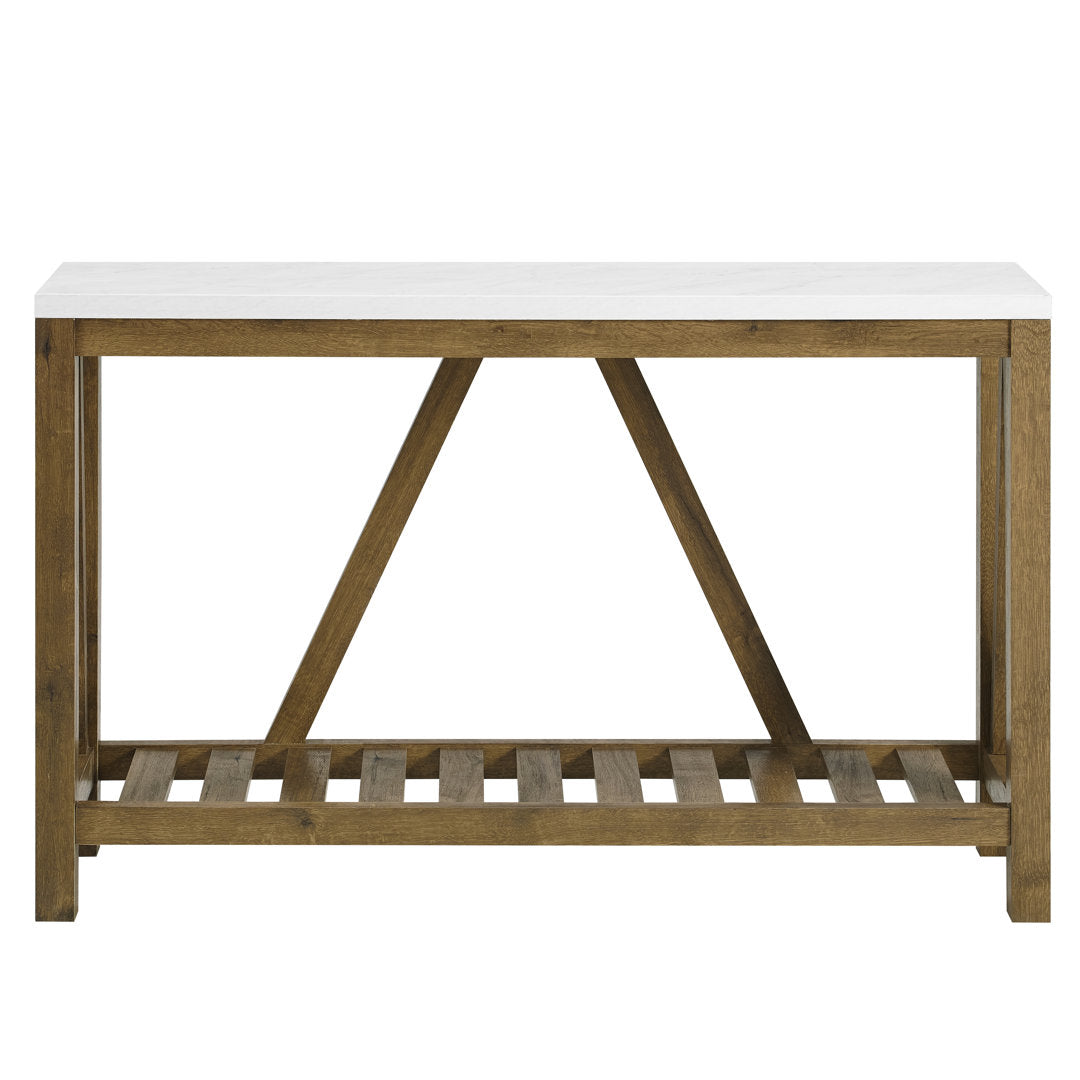 Rakira Modern Farmhouse Console Table Red Barrel Studio® Color: White Marble/Walnut